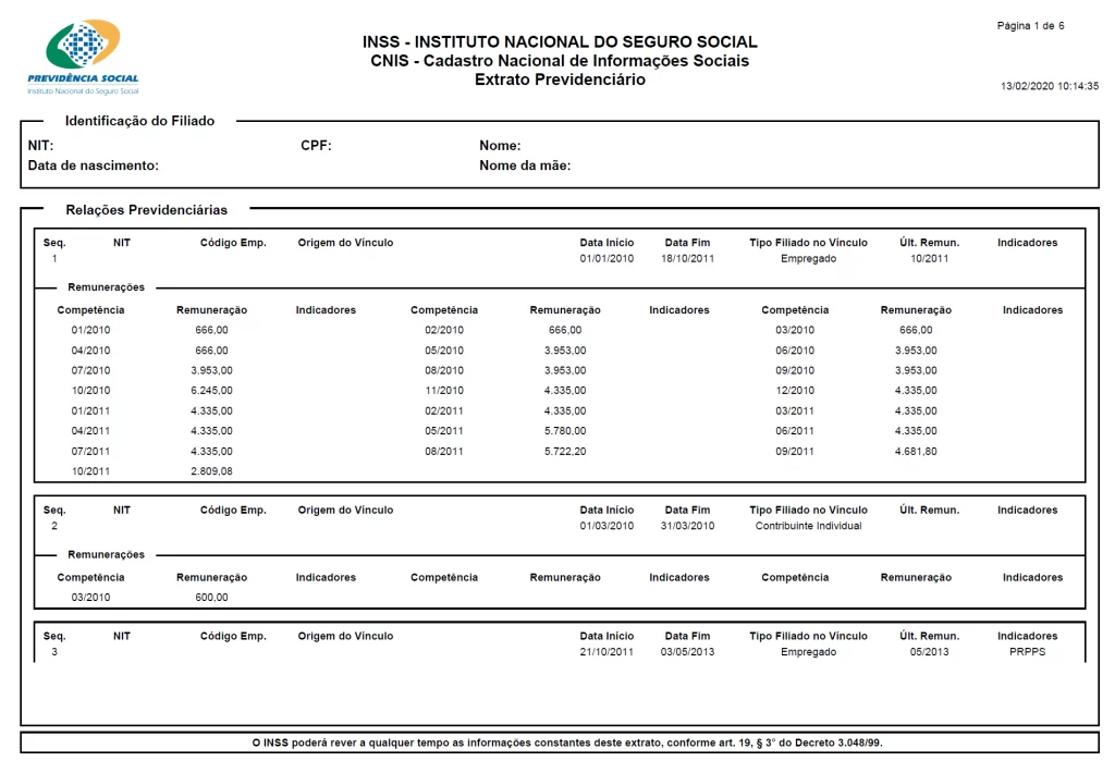 contribuições inss